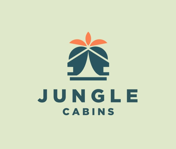 Natuurgeïnspireerd logo voor hutten en accommodaties