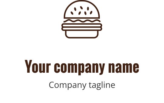 Dik kastanjebruin logo ontwerp met een gestileerde burger en gelaagde elementen