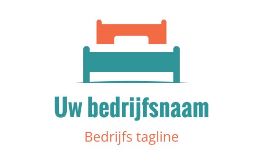 Modern logo ontwerp voor een bed met teal en oranje kleuren
