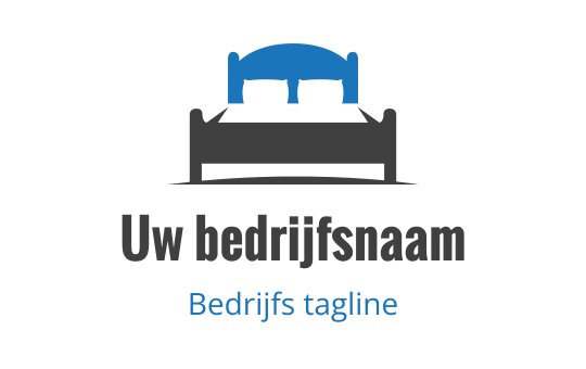 Modern logo ontwerp van een bed in blauwe en grijze kleuren