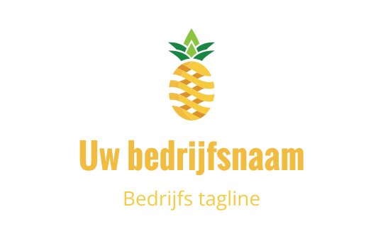 Speelse ananas logo ontwerp met groene bladeren en gele strepen