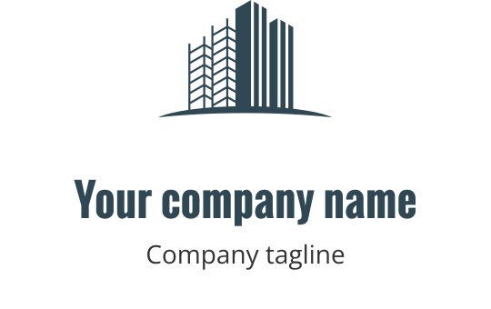 Modern groen steiger logo ontwerp met geometrische vormen