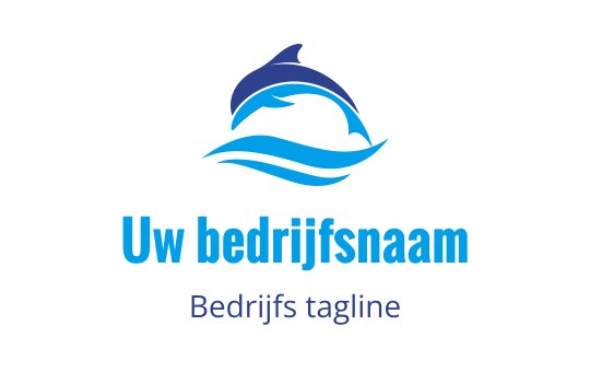 Modern dolfijn logo ontwerp met vloeiende blauwe golven
