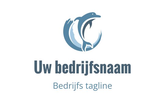 Gestileerd logo ontwerp van een dolfijn met golvende blauwe lijnen