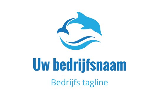 Dynamisch dolfijn logo ontwerp met golvende lijnen in blauwtinten