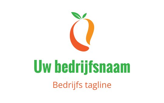 Modern oranje en groene fruit logo ontwerp met een bladaccent