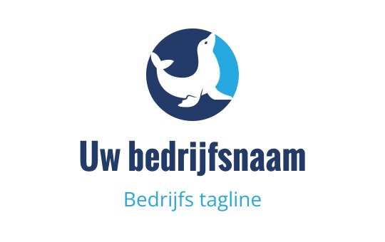 Speelse zeehond logo ontwerp in blauwe en donkerblauwe kleuren
