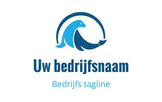 Gestileerd golflogo ontwerp in blauwtinten met een cirkelvormige omtrek