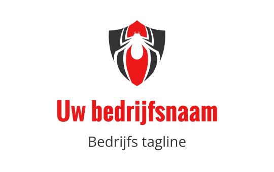 Dapper spinnennest logo ontwerp met een rode en zwarte achtergrond