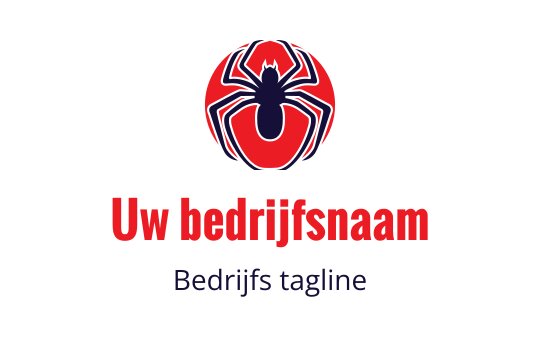 Dapper spinnennest logo ontwerp in rood en marineblauw met ronde achtergrond