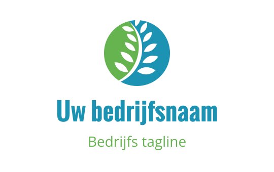Modern cirkelvormig logo met groene en blauwe bladeren