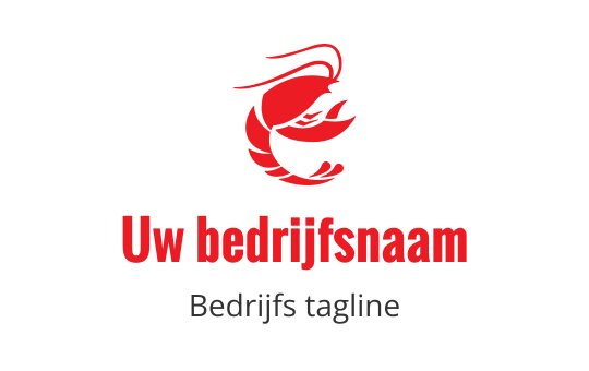 Dapper rood kreeft logo ontwerp met gestileerde scharen en vloeiende lijnen