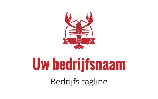 Dapper kreeft logo ontwerp met rode klauwen en cirkelvormig embleem