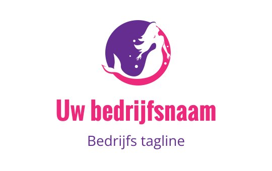 Elegante zeemeermin logo ontwerp in paarse en roze cirkelvormige compositie