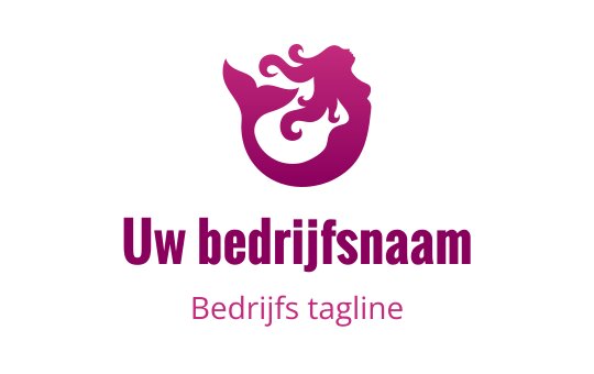 Elegante zeemeermin logo ontwerp in levendige roze tinten