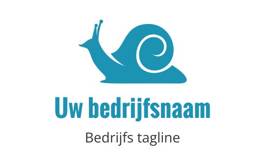 Speelse blauwe slakkenlogo met een spiraalvormige schelp