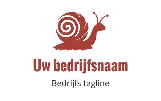 Speelse slakkenlogo met een draaiende schelp in het rood