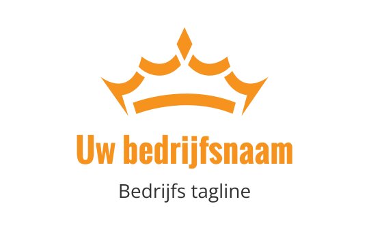 Elegante kroon logo ontwerp in oranje en zwarte kleuren