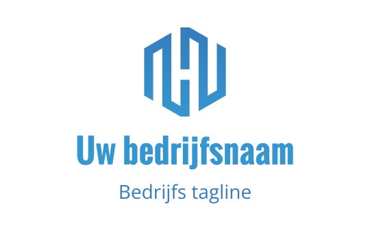 Modern blauw logo ontwerp met een geometrische hexagonale vorm