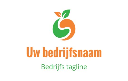 Modern logo ontwerp met een groene en oranje cirkelvorm met bladeren