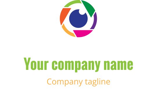 Creatief logo ontwerp met een groene blad dat verweven is met koraal en rode elementen