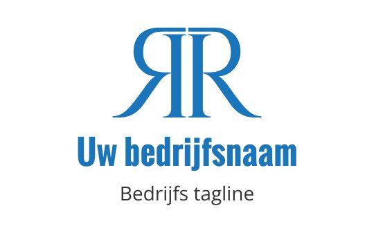 Stijlvol blauw logo met verstrengelde letters R en R