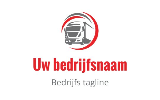 Dapper logo ontwerp van een vrachtwagen met een ronde rode accent
