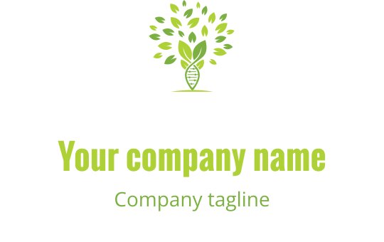 Modern groen boom logo ontwerp met afgeronde bladeren en een gestileerde stam
