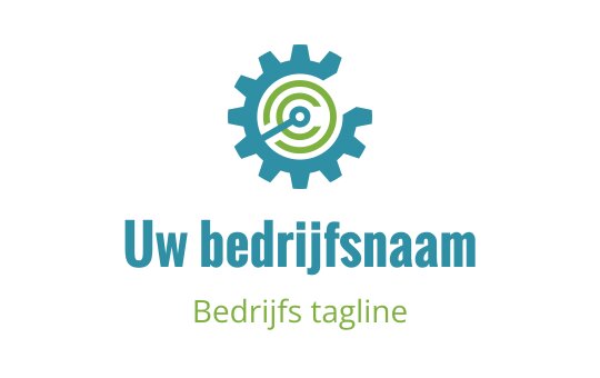 Modern tandwiel logo ontwerp met een cirkelpatroon en blauwe accenten