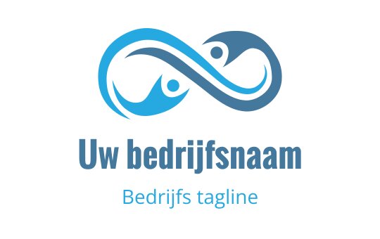 Modern infinity logo ontwerp met blauwe en teal abstracte figuren