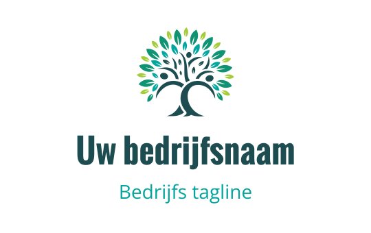 Modern boom logo ontwerp met levendige groene bladeren en een stevige stam