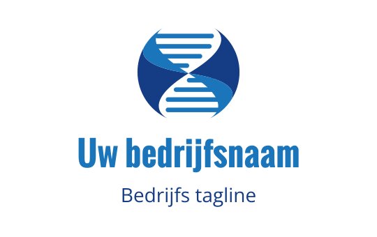 Modern blauw en teal logo ontwerp met een gestileerde DNA-helix
