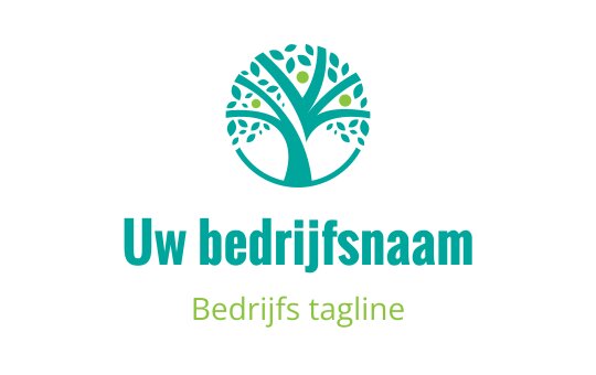 Modern boom logo ontwerp met afgeronde bladeren in teal en groen