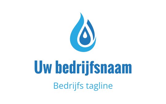 Modern blauw waterdruppel logo ontwerp met een slanke, gebogen vorm