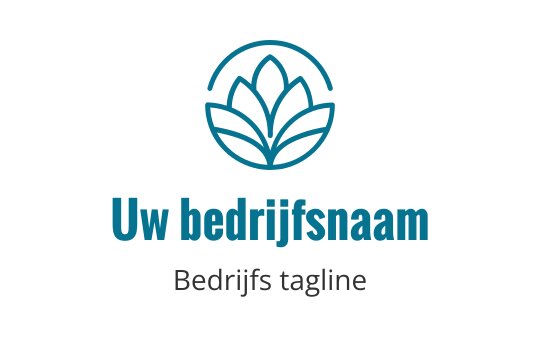 Elegant logo ontwerp met een gestileerde lotus bloem in teal