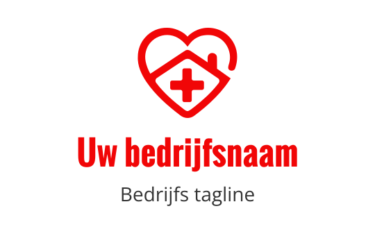Hartvormig logo met een rode medische kruis