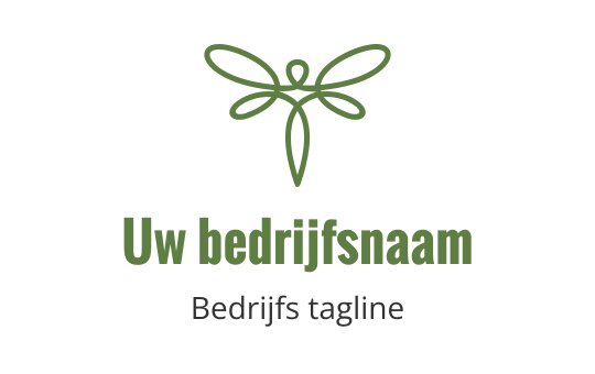 Elegant groen libelle logo ontwerp met delicate vleugels