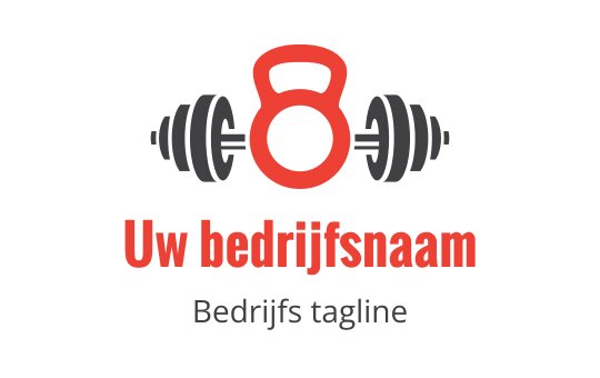 Dapper kettlebell logo ontwerp met rode en zwarte gewichten