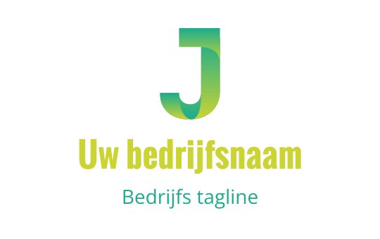 Modern groen en blauw logo ontwerp met een gestileerde letter J