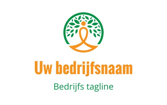 Modern logo ontwerp met een boom en een persoon in harmonie