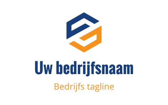 Modern geometrisch logo ontwerp met blauwe en oranje vormen