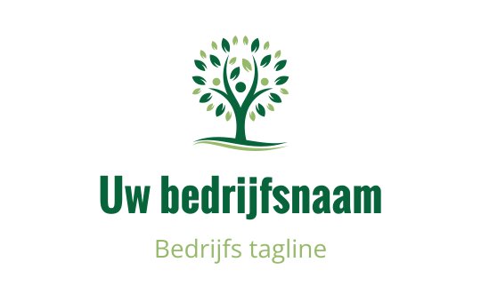 Modern groen boom logo ontwerp met ronde bladeren en een vloeiende basis