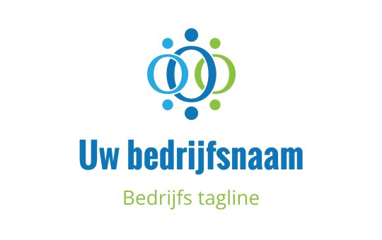 Modern logo ontwerp van onderling verbonden cirkels in blauw en groen