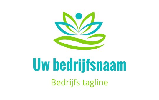 Modern lotus bloem logo ontwerp in groene en blauwe tinten