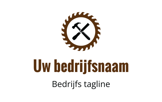 Logo ontwerp van een cirkelzaagblad met gekruiste hamer en moersleutel elementen