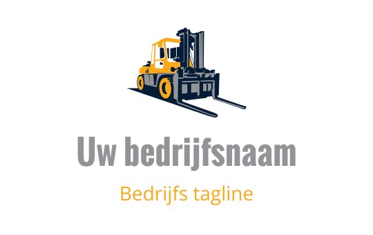 Dapper logo ontwerp van een vorkheftruck in geel en marineblauw
