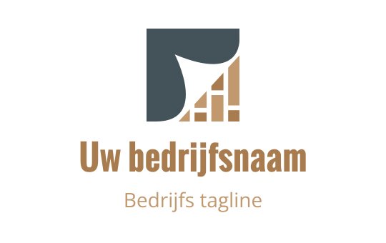 Modern logo ontwerp met een gestileerde staafgrafiek en een gevouwen hoek