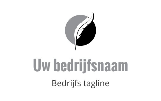 Modern logo ontwerp met een maansikkel boven vetgedrukte tekst