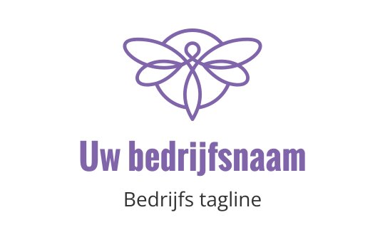 Elegante vlinder logo ontwerp in paars met delicate vleugeldetails