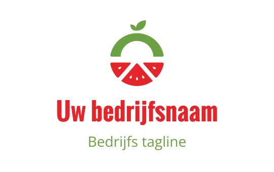 Kleurrijk logo ontwerp met een watermeloenschijf en een groene blad